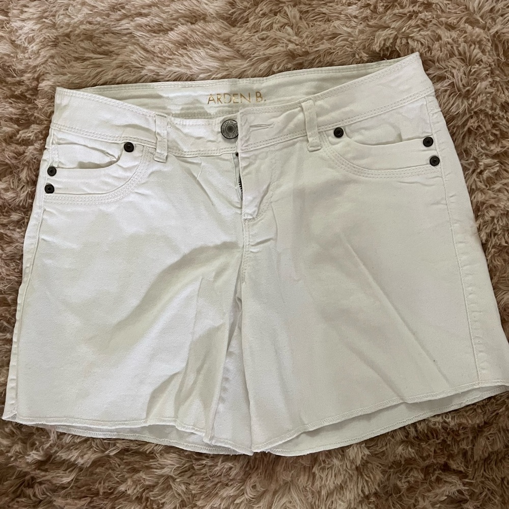 White Jean Shorts